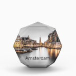 Amsterdam Netherlands Holland Dutch Souvenir Acrylic Award<br><div class="desc">Amsterdam with canals in the Netherlands at night vintage design. Amsterdam panorama souvenir for Holland vacation. Amsterdam retro design for Netherlands and Dutch holidays in the capital. Amsterdam at night in a used look for travellers. Amsterdam in Holland at night retro souvenir. Amsterdam in the Netherlands at night panorama vintage...</div>