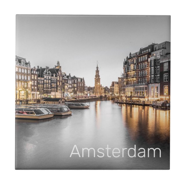 Amsterdam Netherlands Holland Dutch Souvenir Ceramic Tile (Front)