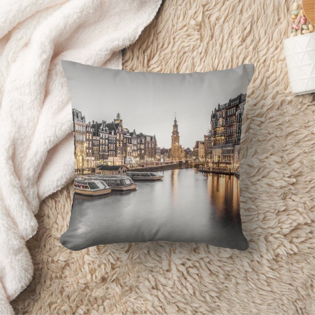 Amsterdam Netherlands Holland Dutch Souvenir Throw Pillow (Blanket)