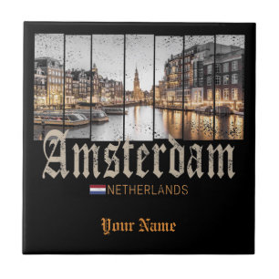 Amsterdam Netherlands Holland vintage souvenir Ceramic Tile