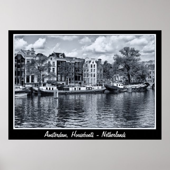 Amsterdam - Netherlands, Houseboats (Poster) Poster (Front)