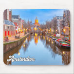 Amsterdam, Netherlands, In The Early Evening Mouse Pad<br><div class="desc">This beautiful mousepad features a photograph of the world-famous city of Amsterdam,  Netherlands. This mousepad would be a truly wonderful gift idea for best of friends and family.</div>
