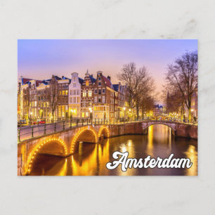 Amsterdam, Netherlands, In The Early Evening Postcard