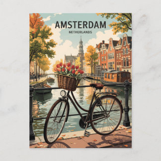 Amsterdam netherlands invitation postcard