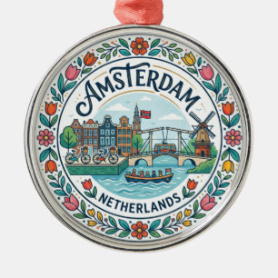 Amsterdam Netherlands Metal Ornament