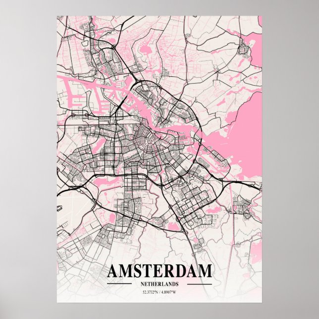 Amsterdam - Netherlands Neapolitan City Map Poster (Front)