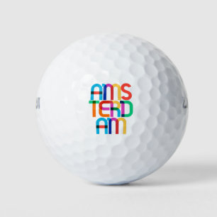 Amsterdam Netherlands Pop Art Letters Golf Balls