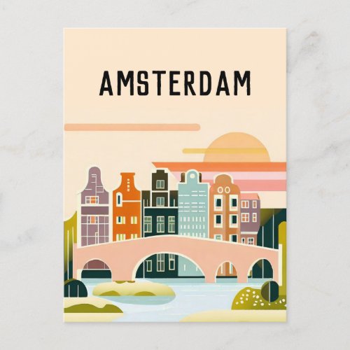 Amsterdam netherlands postcard