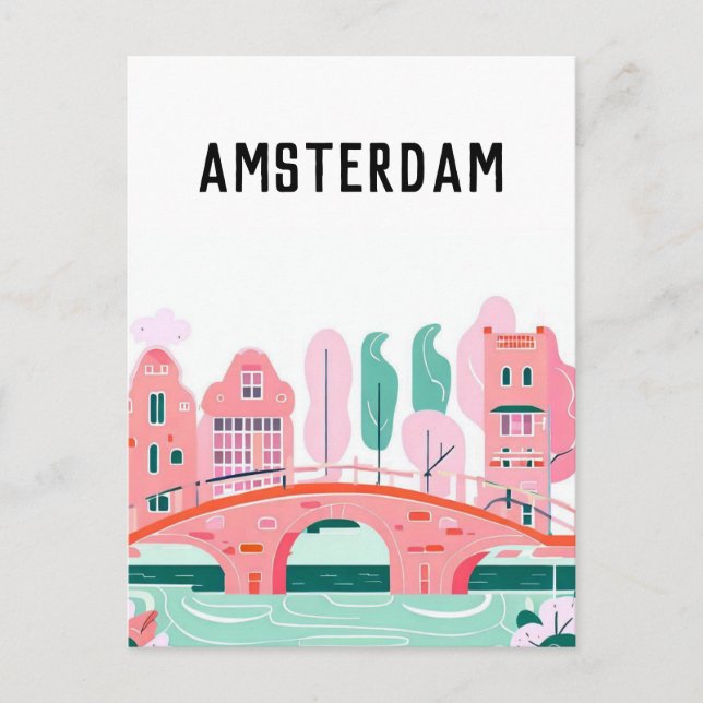 Amsterdam netherlands postcard (Front)