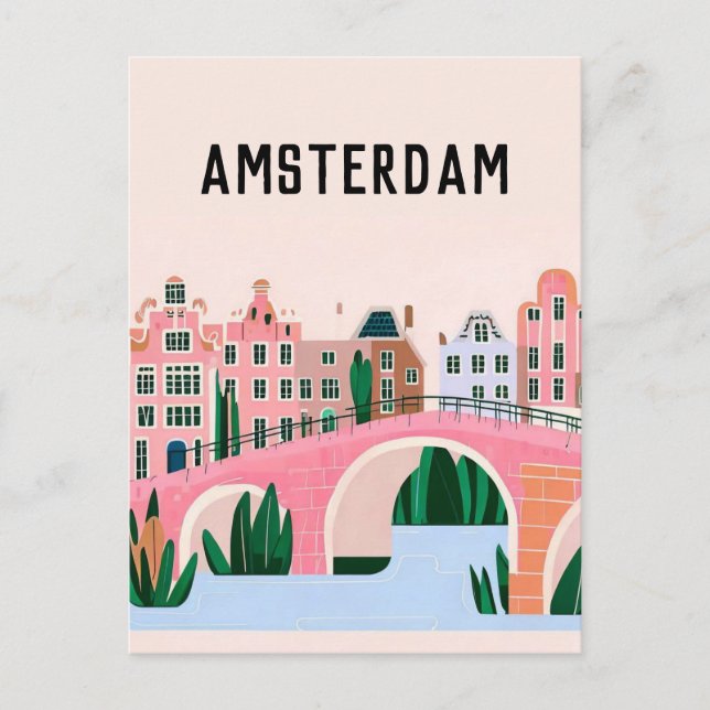 Amsterdam netherlands postcard (Front)