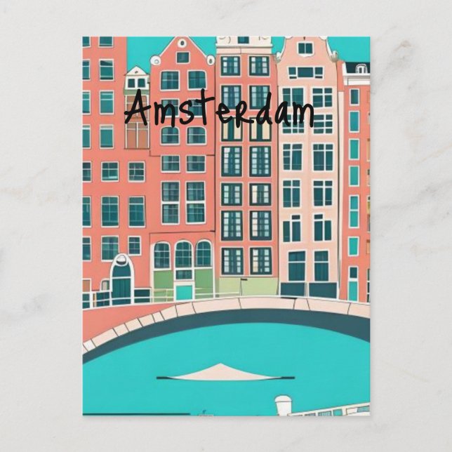 Amsterdam Netherlands Postcard (Front)