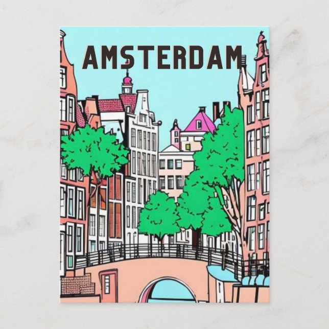 Amsterdam Netherlands Postcard (Front)