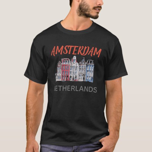 Amsterdam Netherlands Row houses mens T_Shirt