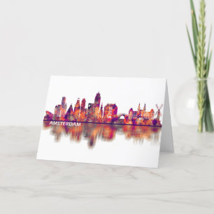 Amsterdam Netherlands Skyline Holiday Card
