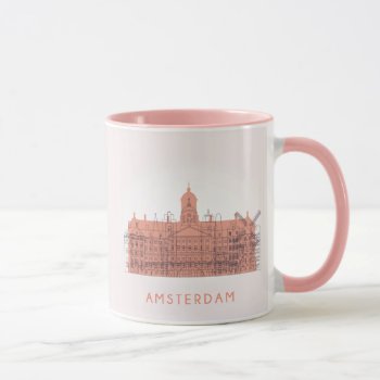 Amsterdam  Netherlands | Skyline Of Landmarks Mug by adventurebeginsnow at Zazzle
