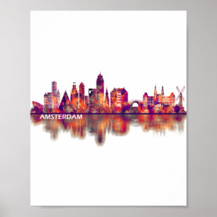 Amsterdam Netherlands Skyline Poster