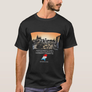 Amsterdam Netherlands Skyline Vacation Souvenir Ci T-Shirt
