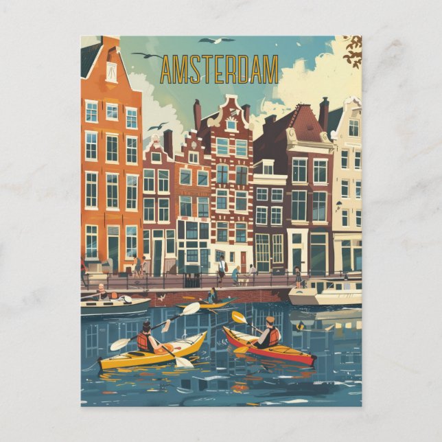 Amsterdam Netherlands Travel Postcard (Front)