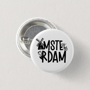Amsterdam Netherlands Travel Souvenir Button