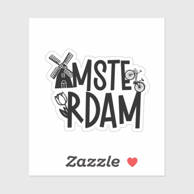 Amsterdam Netherlands Travel Souvenir Sticker (Sheet)