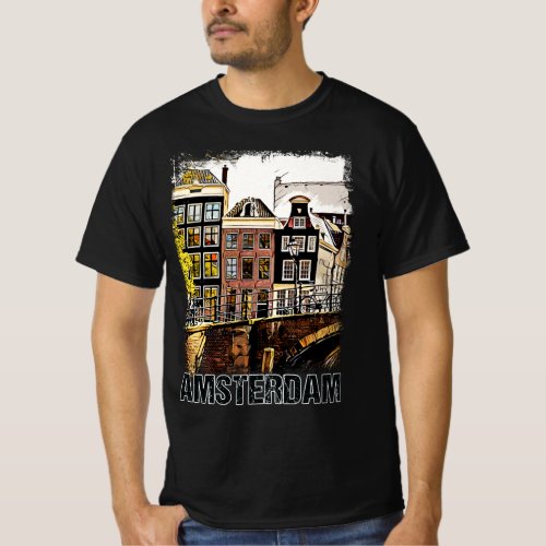 Amsterdam Netherlands Vintage Travel Poster Retro T_Shirt