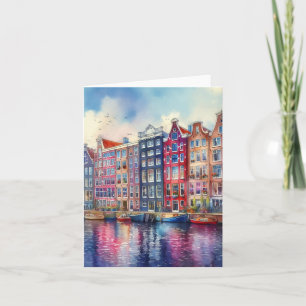 Amsterdam Netherlands Watercolor Card