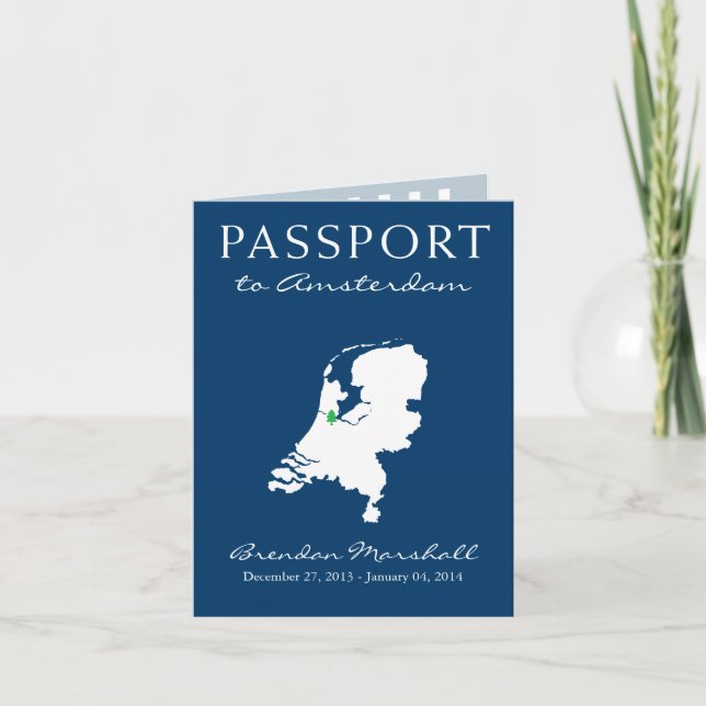 Amsterdam Netherlands Winter Holiday Passport Card (Front)
