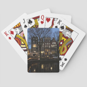 Amsterdam Night on the Canal in Holland Poker Cards
