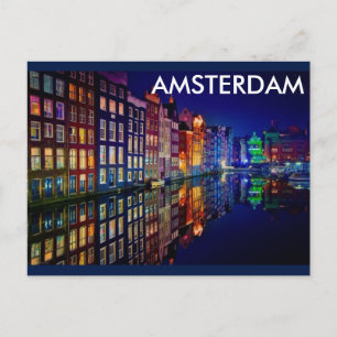 AMSTERDAM NIGHT POSTCARD
