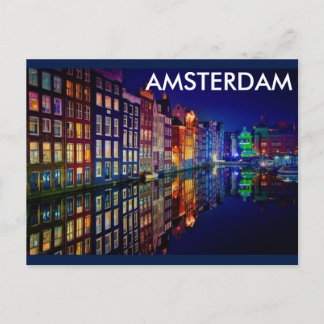 AMSTERDAM NIGHT POSTCARD