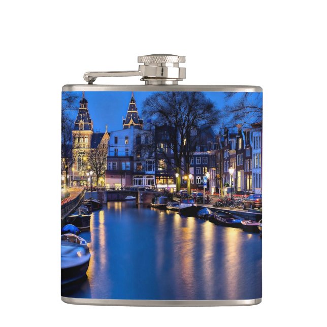 Amsterdam Night Wallpaper-67657 Flask (Front)