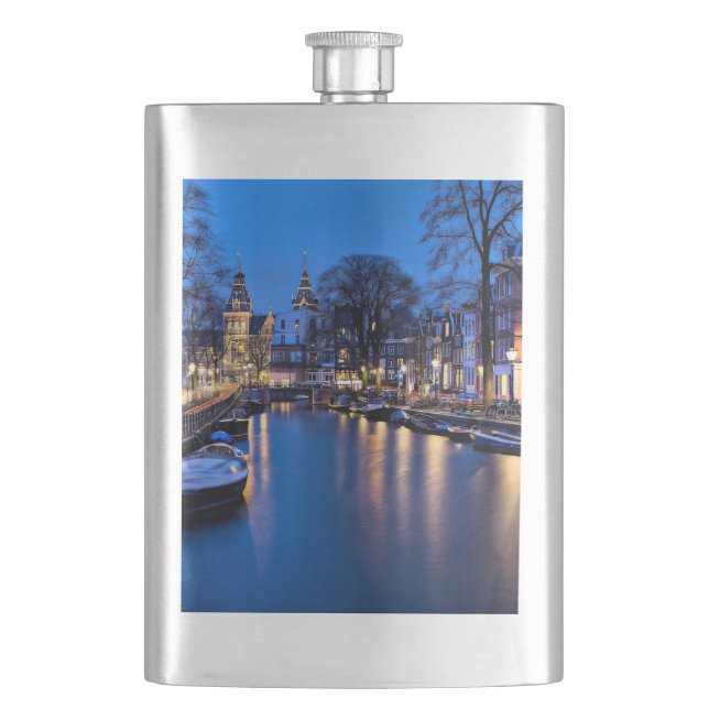 Amsterdam Night Wallpaper-67657 Flask (Front)