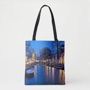Amsterdam Night Wallpaper-67657 Tote Bag