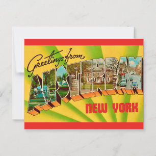 Amsterdam NY Greetings Postcard