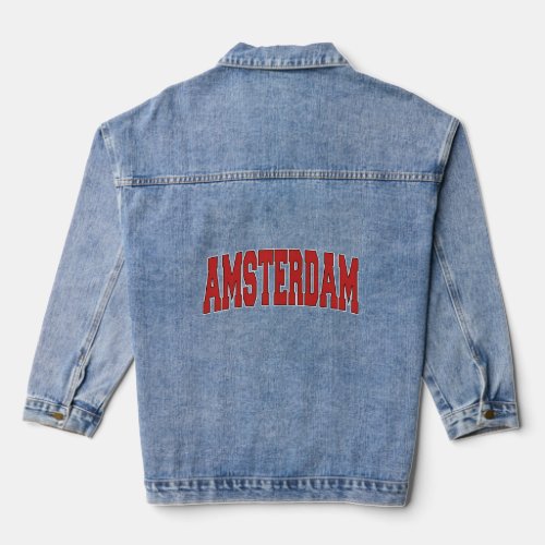Amsterdam Ny New York Varsity Style Usa Sports  Denim Jacket