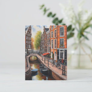 Amsterdam oil painting art postcard