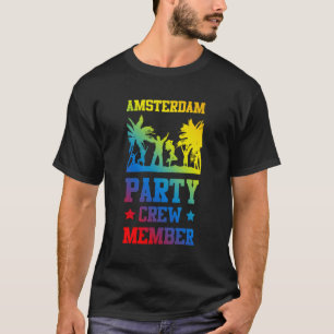 Amsterdam Party Crew Colorful Vacation Team T-Shirt