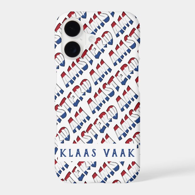 Amsterdam Pattern Dutch Colors Add Name Iphone Case (Back)