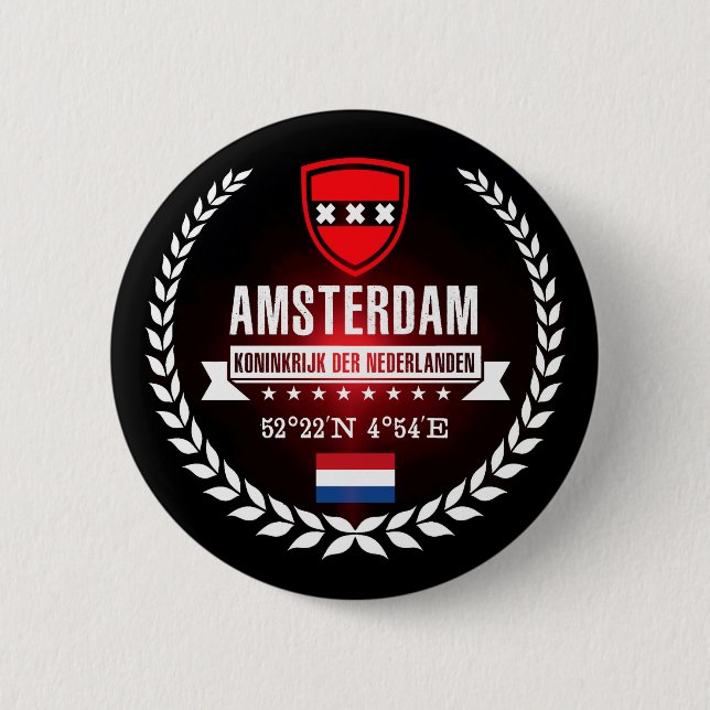 Amsterdam Pinback Button (Front)