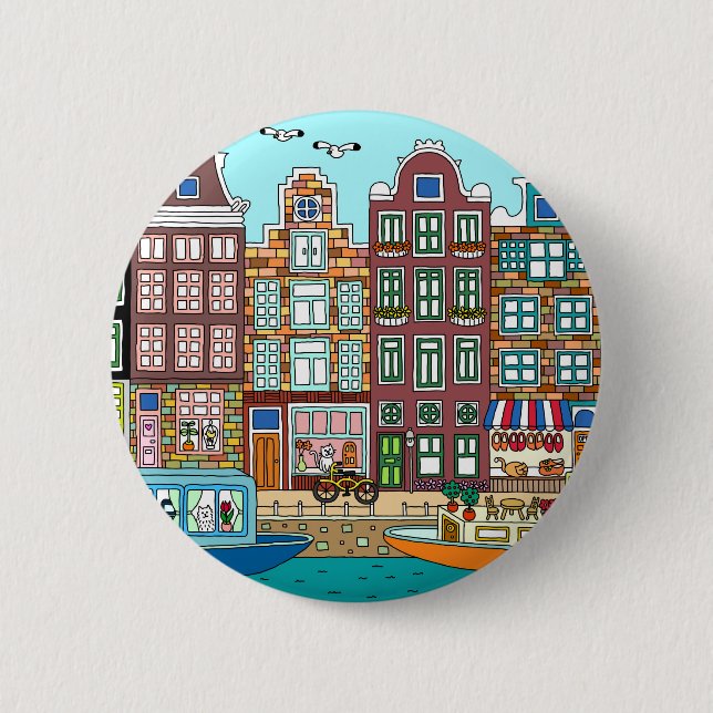 Amsterdam Pinback Button (Front)