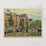 Amsterdam Postcard Holland Vintage Travel