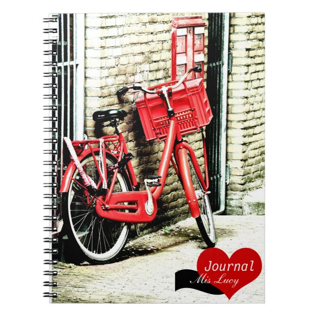 Amsterdam, Red Bicycle (Notebook) Notebook (Front)