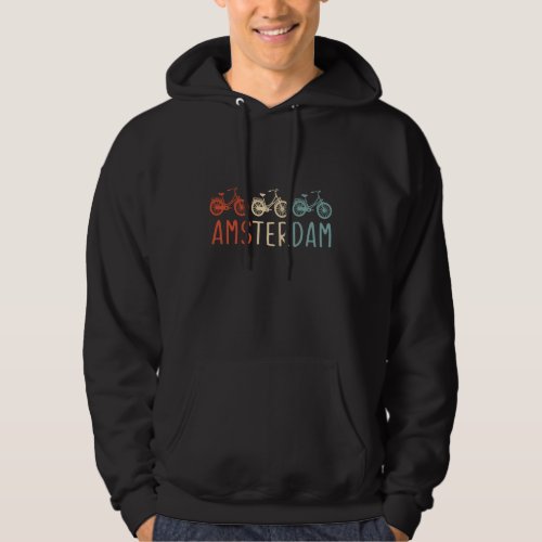 Amsterdam Retro Bicycle Souvenir Hoodie Dutch Flag