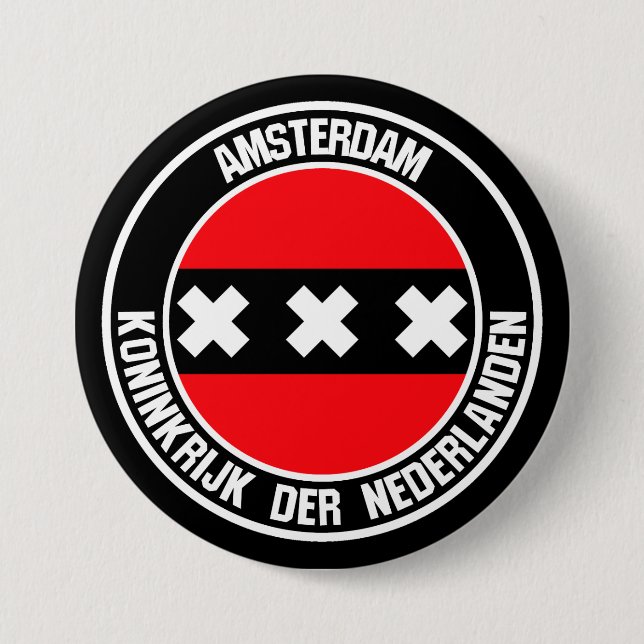 Amsterdam Round Emblem Button (Front)