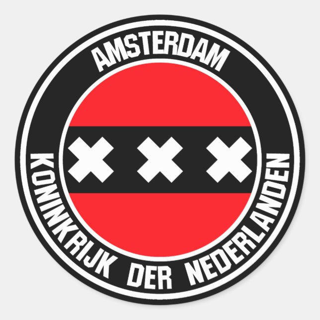 Amsterdam Round Emblem Classic Round Sticker (Front)