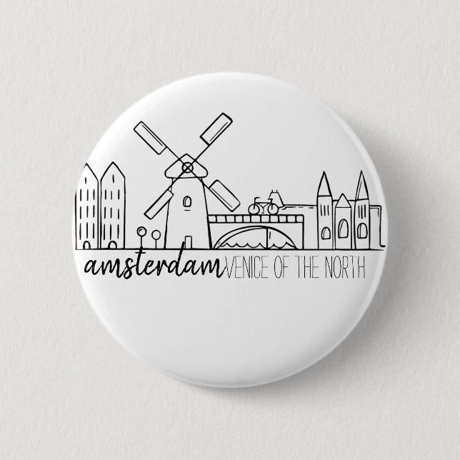 Amsterdam Skyline Button (Front)