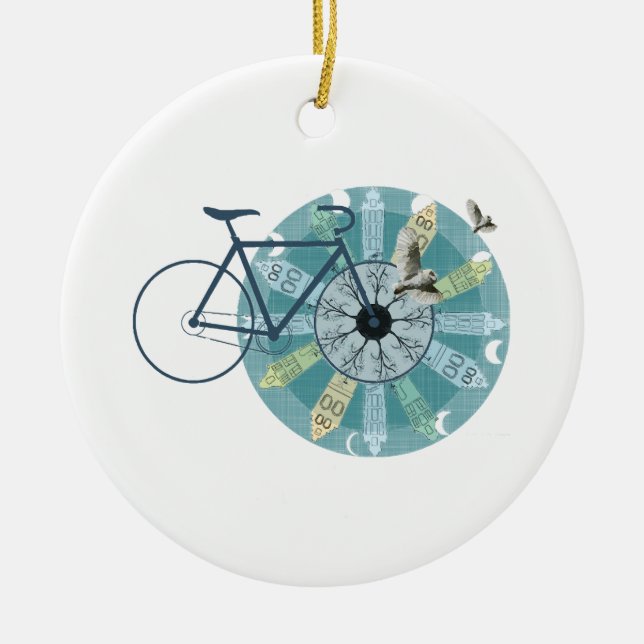Amsterdam skyline ceramic ornament (Front)