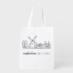 Amsterdam Skyline Grocery Bag