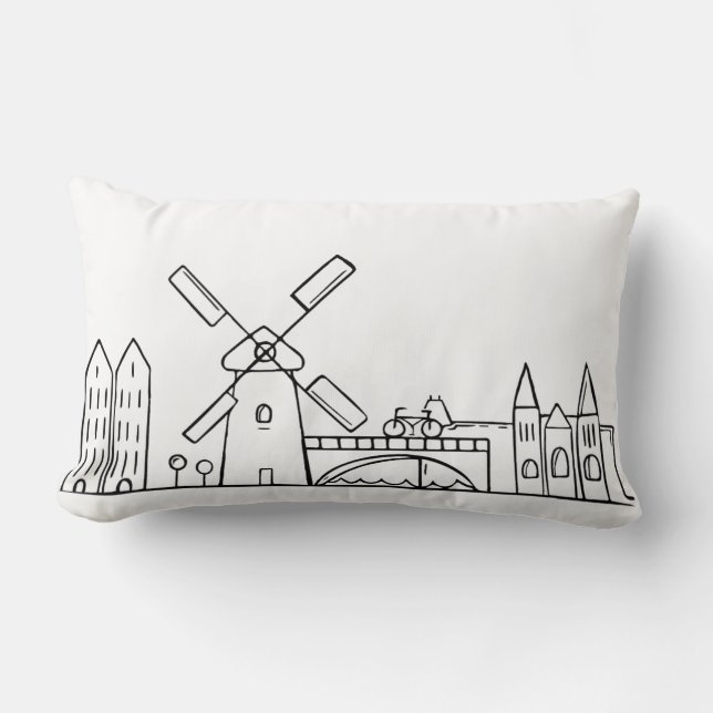 Amsterdam Skyline Pillow (Front)