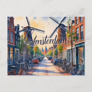 Amsterdam Skyline Postcard